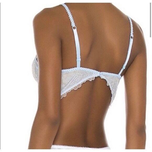 Free People OB1104627 Sz 32D Blue Hydrangea Lucia Underwire Sheer Lace Bra $48 - Picture 9 of 9